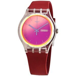 NWT Authentic Swatch POLARED Quartz Red Dial Women's Watch